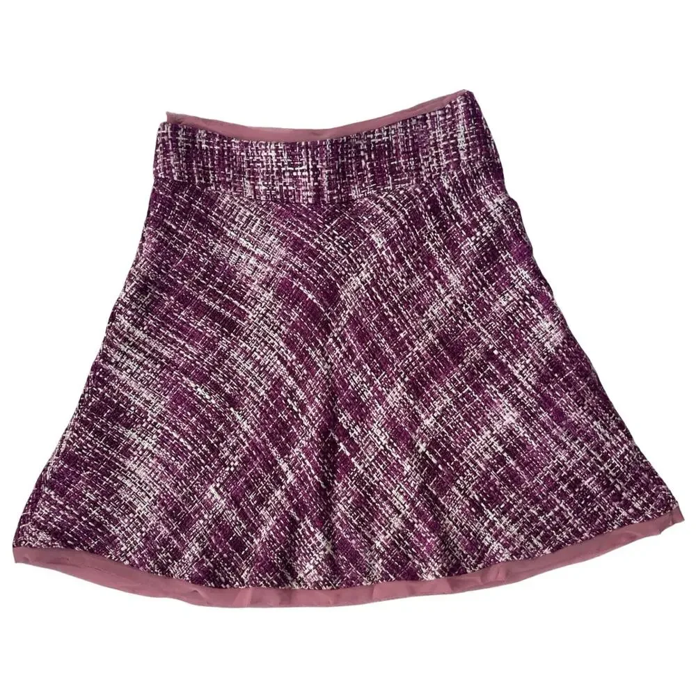 Heart Moon Star Purple Bouclé Tweed Mini Skirt Y2K A Line Fully Lined Size 0